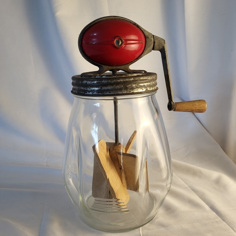 Dazey Red Football Butter Churn Original 4qt No 4 Made in St. Louis Mo USA